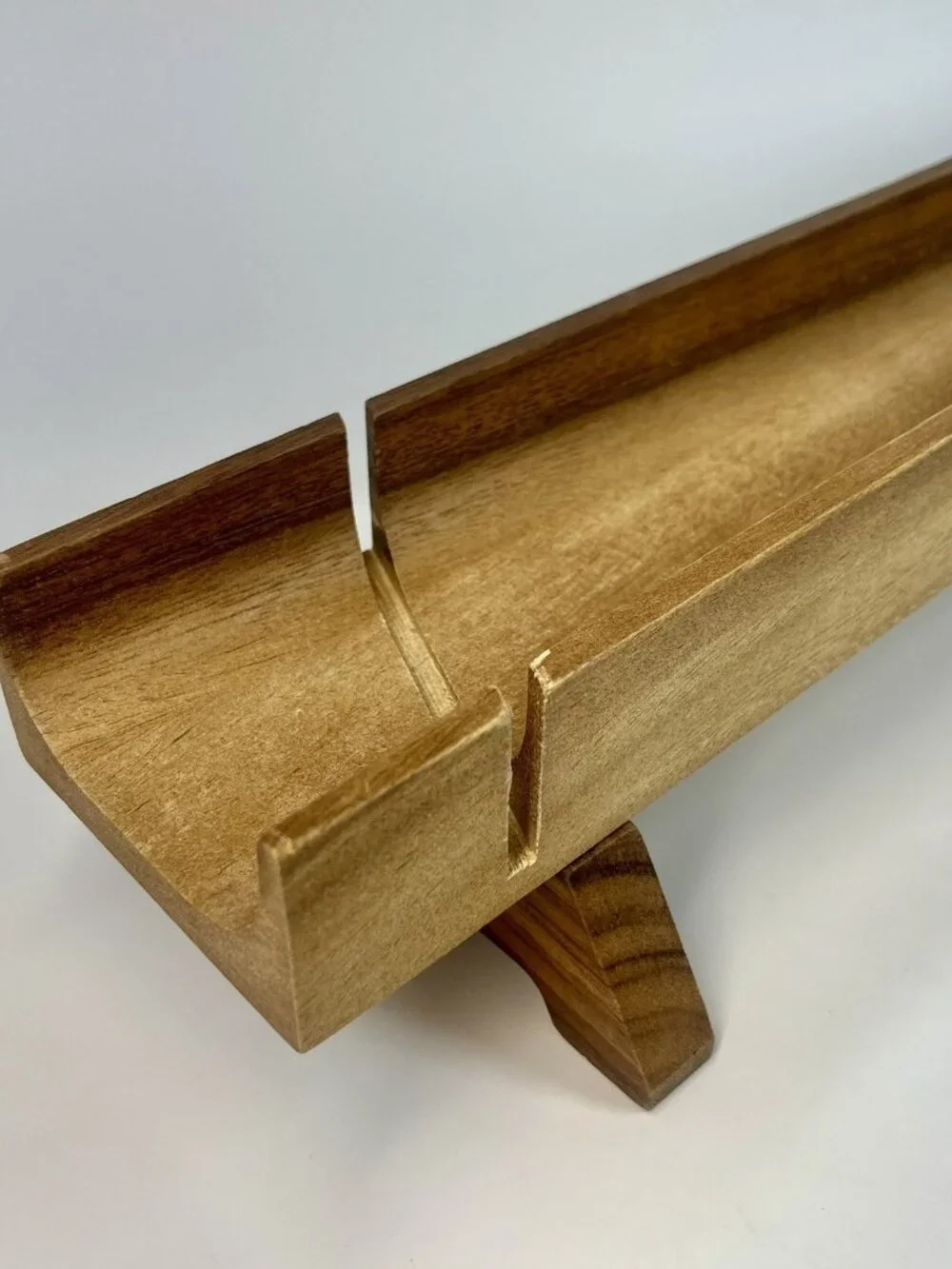 Vintage Kalmar French Baguette Bread Holder Slicing Cutting Board Teak MCM